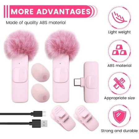 ACDANC Wireless Lavalier Microphone Portable Audio Video Recording Mini for PC Camera Live Gaming Phone