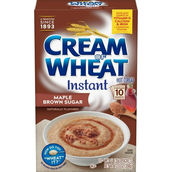 Pack of 2 Cream of Wheat Instant Hot Cereal - Maple Brown Sugar, 10 ct (Package May Vary)