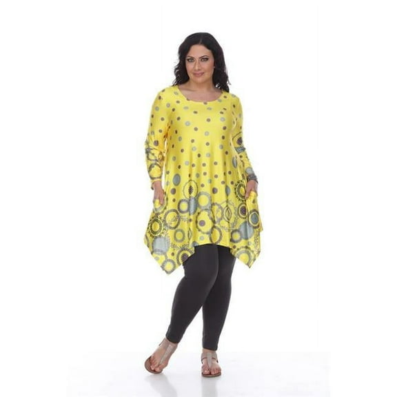 PS1301-28 2X Plus Size Erie Tunic 28, Yellow - 2XL