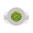 thumbnail image 2 of 2.68 ct Brilliant Round Cut Natural Peridot 18K White/Rose Gold Halo Solitaire with Accents Engagement Bridal Wedding Ring Band Set size 8, 2 of 7