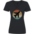 thumbnail image 3 of Inktastic Airplane Pilot Vintage Sunset Women's V-Neck T-Shirt, 3 of 5