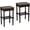 2-PACK, variant on COZAYH Rustic Farmhouse Cottagecore Accent End Table, Distressed Accent Side Table with Espresso Tray Top and Woven Wicker Shelf, Boho, French Country Decor, Square, Weathered Brown & Black