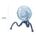 thumbnail image 3 of Ventilador De Cochecito Ventilador USB para cochecito, 5 V, 2,5 W, ventilador eléctrico de pulpo, enfriador de aire silencioso de 3 velocidades (A azul) Wdftyju Libre de BPA, 3 of 3
