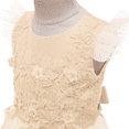 thumbnail image 5 of IBTOM CASTLE Flower Little Big Girls Maxi Dress Bridesmaid Wedding Pageant Party Princess Communion Floral Boho Vintage Lace Dance Gown 7-8 Years Champagne, 5 of 8