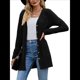 thumbnail image 2 of Cárdigan de Punto Suave para Mujer, Moda Otoño 2025, Abrigo de Larga Abierto con Bolsillos. Negro XXL, 2 of 9