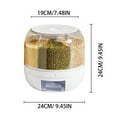 thumbnail image 3 of 6-Grid Rotating Cereal Dispenser with Countertop Design - Multi-Compartment Food Storage Container for Grains, Rice and Candy in Assorted Colors - Beige, 3 of 6