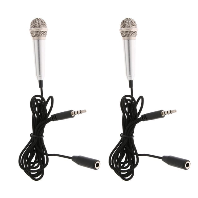 2 Piezas de Micrófono Estéreo con Cable de 3,5 Mm para Teléfono con Bolsa de Almacenamiento, Portátil Y Hugo Mini micrófono