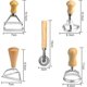 thumbnail image 2 of 5 cortadores de wonton de acero inoxidable con mango de madera, cortador de wonton de acero inoxidable, molde para galletas, 5 formas para galletas, albóndigas, pasteles Sincero Electrónica, 2 of 5