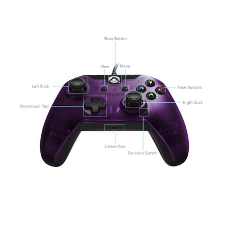 PDP Wired Controller - Gamepad - wired - purple - for PC, Microsoft Xbox One, Microsoft Xbox One S, Microsoft Xbox One X