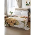 thumbnail image 2 of Vintage Hydrangea Floral Full Size Flat Sheet, Wrinkleproof & Fadeproof Cooling Flat Bed Sheet Only, Spring Botanical Flowers Breathable Soft Bedding Top Sheets 81 x 96 Inches, 2 of 8