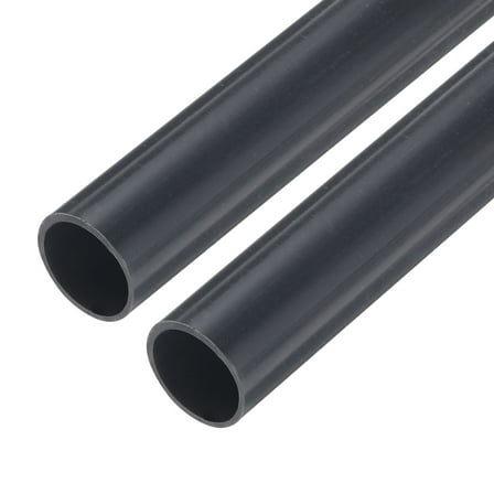 Rigid Round Pipe 12mm ID 14mm OD 9" Length Dark Grey High Impact for Water Pipe, Crafts, Cable Sleeves 2Pcs