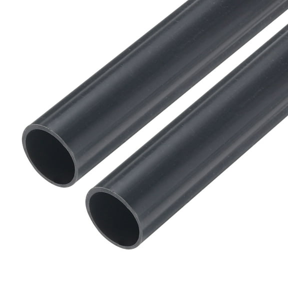 Rigid Round Pipe 12mm ID 14mm OD 9" Length Dark Grey High Impact for Water Pipe, Crafts, Cable Sleeves 2Pcs