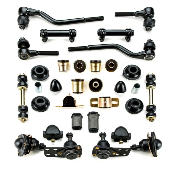 Black Poly Front End Suspension Master Rebuild Kit Idler Repair Fits 1962 - 1967 Chevrolet Chevy II Nova 28 Piece Kit