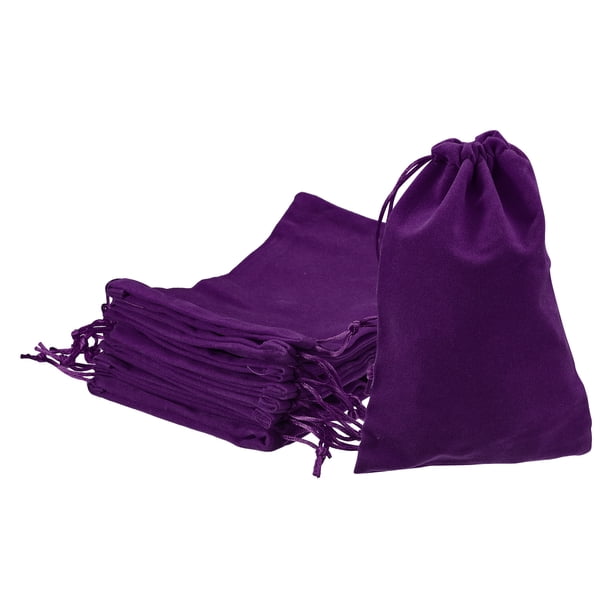 Bolsas de Terciopelo con Cierre de Cuerda 5.91x7.87 Pulgadas Bolsas de Regalo Fundas para Joyería Púrpura 10Pcs