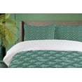 thumbnail image 4 of Ambesonne Tropical Duvet Cover Sets, Forest Palm Leaves Pattern, 2-Queen, Seafoam Green, 4 of 7