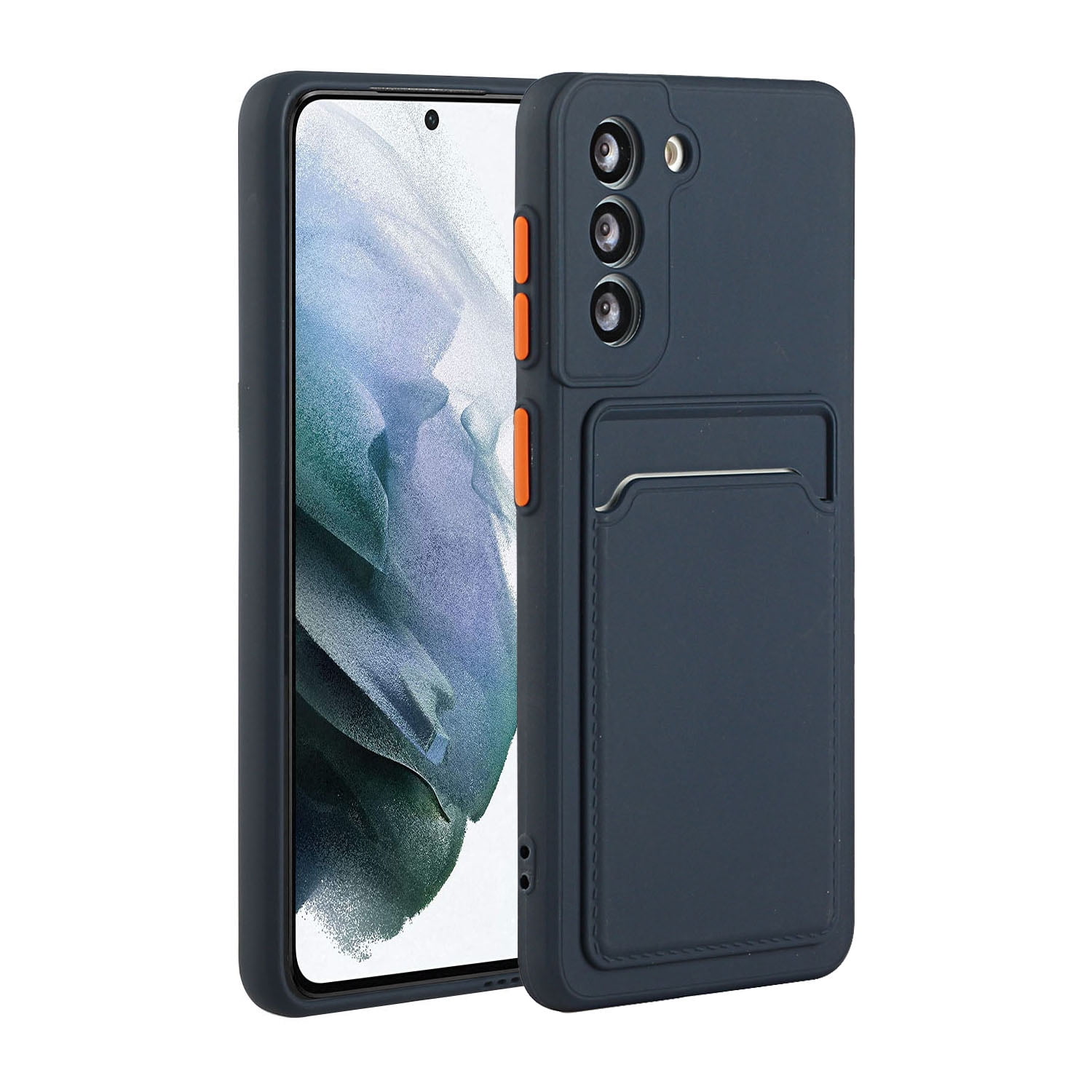 Galaxy S22 Case, Slim Soft Fit Shockproof Protection Case Dropproof Non-Slip Silicone Case with Card Slots Soft TPU Bumper Phone Wallet Case for Samsung Galaxy S22 5G 6.1 inch 2022,Darkblue