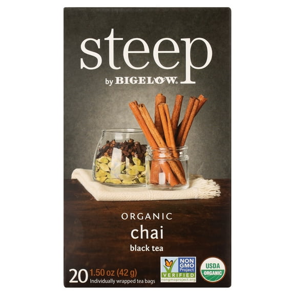 Steep By Bigelow Organic Tea Chai - Case Of 6 - 20 Bags
