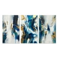thumbnail image 2 of Designart "Spirit Abstract Nova Blue and Gold II" Abstract Painting Wall Art Set Of 3 - Modern Gold Gallery Wall Set For Home Decor, 2 of 6