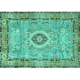thumbnail image 1 of Ahgly Company Machine Washable Indoor Rectangle Persian Turquoise Blue Traditional Area Rugs, 2' x 4', 1 of 4