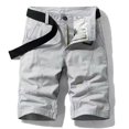 thumbnail image 3 of Pantalones cortos cargo para hombre, de color caqui, lisos, con cordón, estilo coreano, holgados, con cintura elástica, para verano, Y2k, 3 of 5