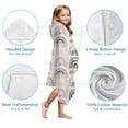 thumbnail image 7 of White Boho Bohemia Rainbows Suns Clouds Pattern Hooded Bath Towel，50"x30" for Ages 3 To 12 Kids, Quick Dry Lightweight Soft Microfiber Hood Beach Towel Cover Up for Kids, 7 of 7