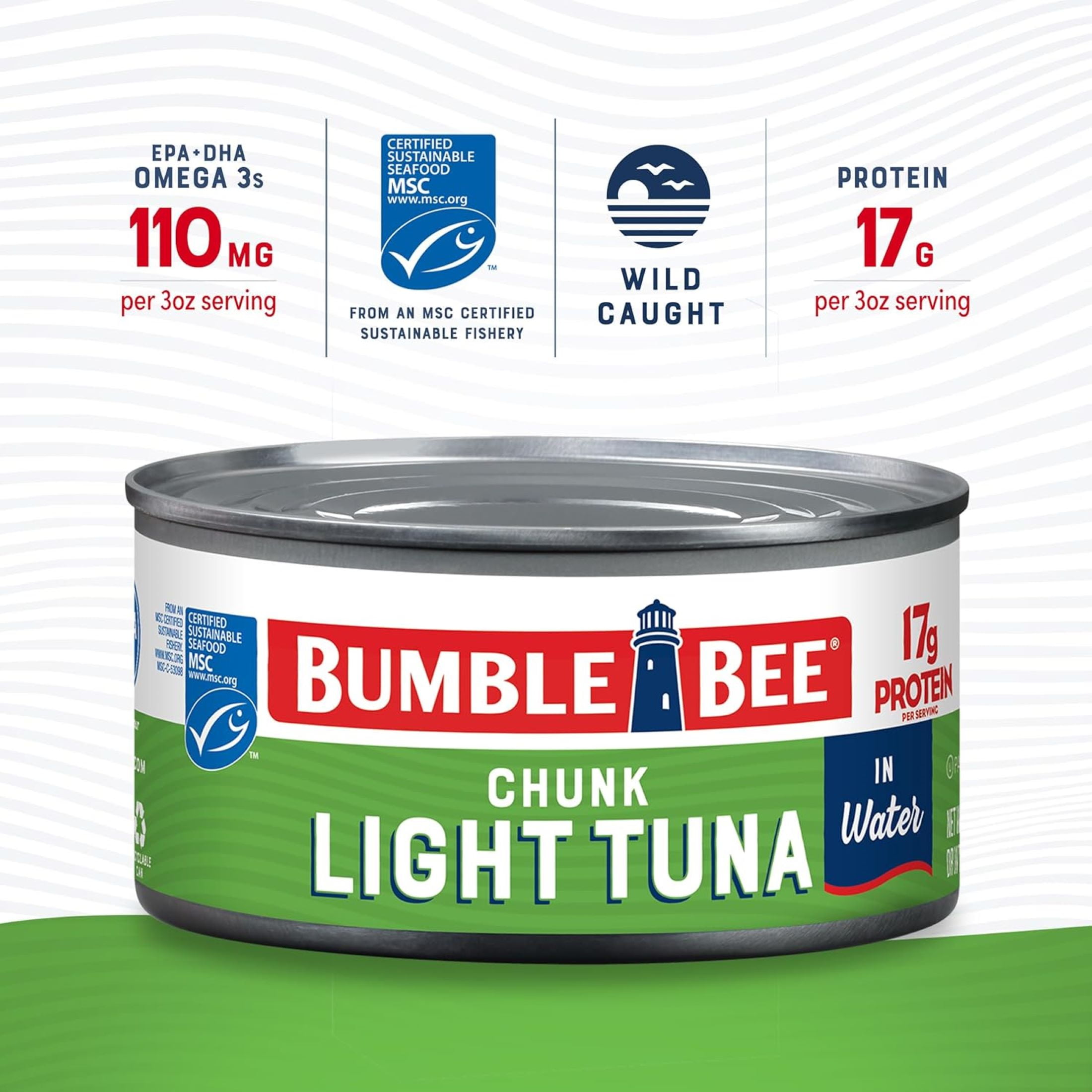 (12 pack) Bumble Bee Chunk Light Tuna in Water, 12 oz can