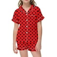 thumbnail image 4 of Jamsmile Children Leisure Print Button Collar Short Sleeve Top Shorts Pajama Sleepwear Suits, 4 of 4