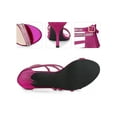 thumbnail image 3 of BLISSFUL STEP Ankle Strap Glitter Rhines Stiletto Heels Sandals for Women Fuchsia 10, 3 of 6
