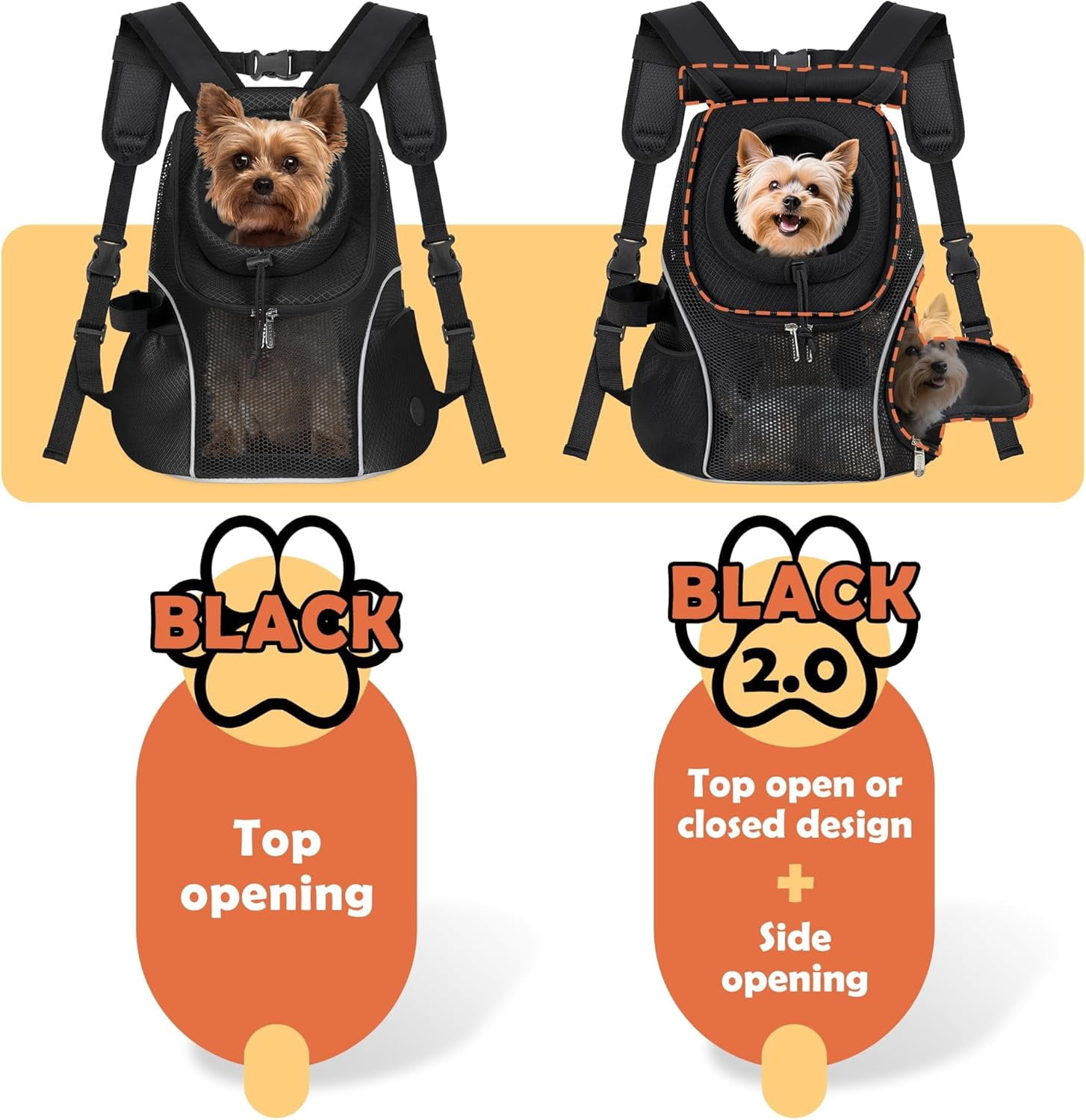 Pet Dog Carrier Backpack Small Dog Front Backpack Ventilated Mesh Dog Travel Back