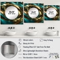 thumbnail image 4 of Designart "Cadence Of Infinity 3D Aquamarine Gold Sphere III" Abstract Fractal Square Mirror For Wall Decor - Large Gold Square Printed Wall Mirror Art - Wall Mounted Square Mirror, 4 of 5