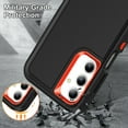 thumbnail image 7 of Dteck Case for Samsung Galaxy A16 5G,Shockproof 3-Layer Protection Case Built-in Kickstand Military Grade Protective Cover for Galaxy A16 5G, Black+Orange, 7 of 7