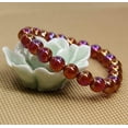 thumbnail image 3 of Bracelet Extensible Unisexe en Perles Boule 8 mm en Agate Rouge Plaquée Multicolore, Pierre Précieuse Semi-Précieuse 7 Pouces, 3 of 4