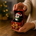 thumbnail image 3 of Christmas Penguin Jack in The Box Figurine, Resin Pop-Up Penguin in Gift Box Statue with Santa Hat & Green Scarf, Christmas Tabletop Decor, Surprise Christmas Gift Ornament for Home Shelf, 3 of 4
