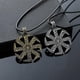 thumbnail image 2 of Vintage Viking Kolovrat knot Amulet Slavs Pendant Necklace Punk Fashion Collar Chain Jewelry Gothic Leather Chain Accessory, 2 of 5