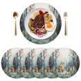 thumbnail image 5 of Ryvnso Fox in Forest Round Plate Mats Dining Table Placemat Set of 4 for Holiday Decoration, 5 of 7