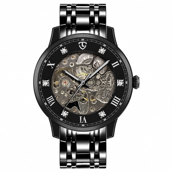 Men's Automatic Mechanical Watch with Stainless Steel Band,Luminous Hands,Self Winding Man Watch Waterproof Business Watches Gift for Men