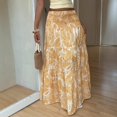 thumbnail image 2 of Vacation Style Elastic Waist Maxi Skirt Women Long Skirt Casual Resort Wear, 2 of 6