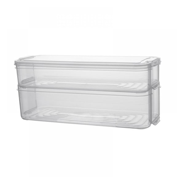 Refrigerator Food Storage Containers, Lettuce Keeper Large Produce Saver Stackable Container with Lids, Clear Veggie Fruit Salad Lettuce Container