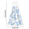 thumbnail image 6 of Yayeee Kitchen Hanging Hand Towels Set of 2 with Loop Bathroom Absorbent Tie Towel, Blue Butterfly, 6 of 7