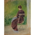 thumbnail image 2 of Teodor Axentowicz 19x24 Black Ornate Framed Double Matted Museum Art Print Titled: Study of a Woman Sitting in a Garden (1885), 2 of 5