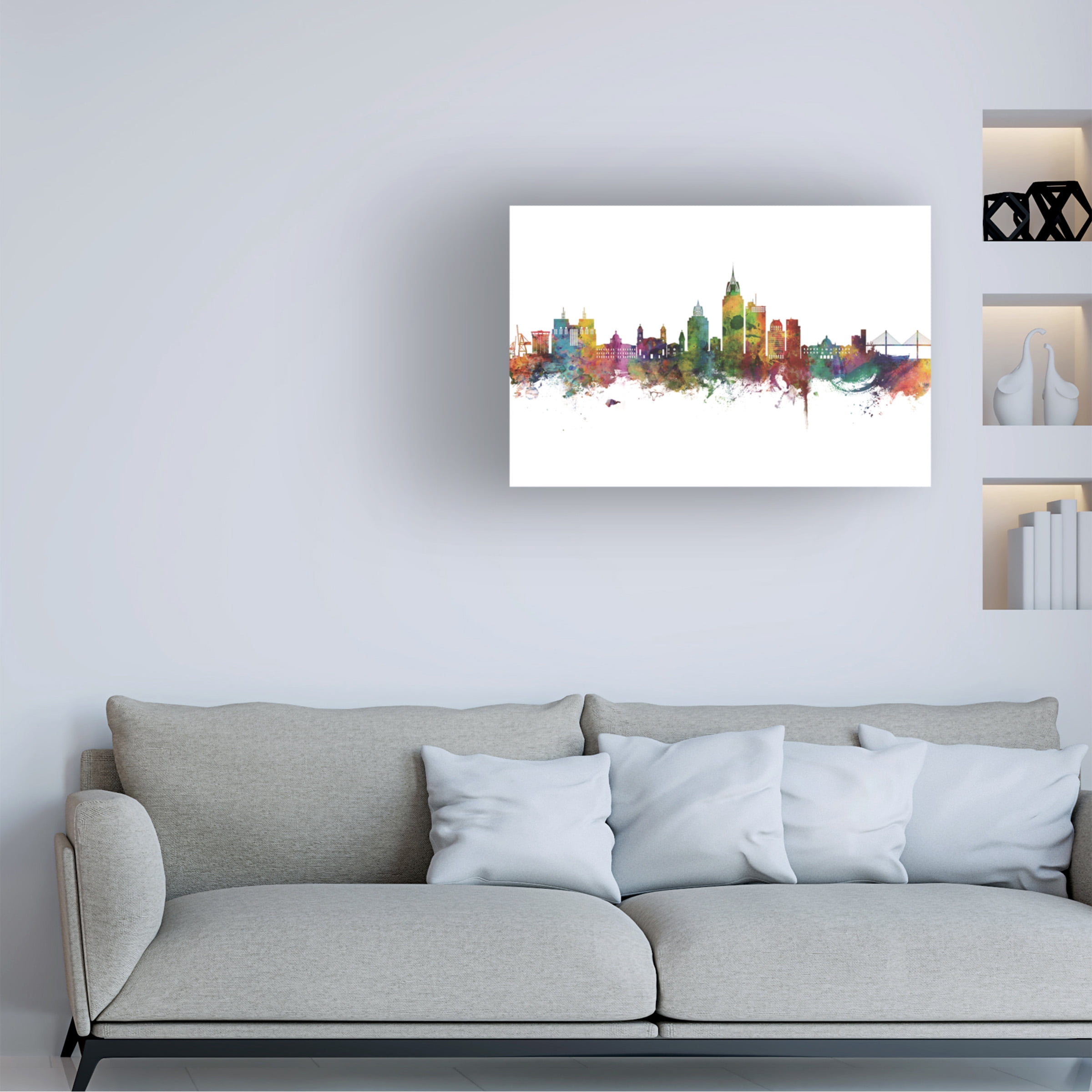 Michael Tompsett 'Mobile Alabama Skyline' Canvas Art