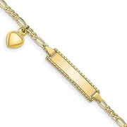Avariah Solid 10k Yellow Gold Figaro Link ID Bracelet - 6" - 2.5gm