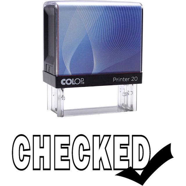 CHECKED Self Inking Rubber Stamp Custom Colop Office Stationary P20 Mini Stamper