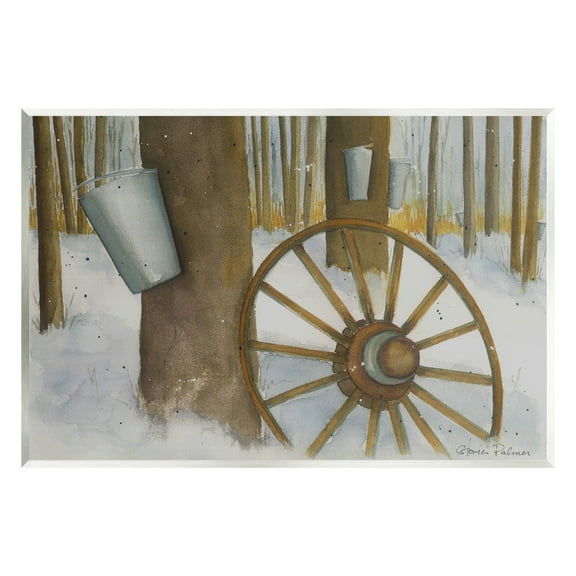 Stupell Industries Maple Sugaring Trees Landscape Painting Unframed Art Print Wall Art, 15 x 10
