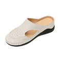 thumbnail image 2 of Miluxas Women's Breathable Hollow Cutout Wedge Slide Mules, Backless Slip On Platform Orthopedic Walking Clogs, Non Slip Soft Leather Casual Shoes White 9.5(43), 2 of 9