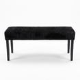 thumbnail image 3 of Home Design Guymon Modern Rectangular Upholstered Dining Bench with Corduroy Fabric and Wood Legs, Black, 3 of 8