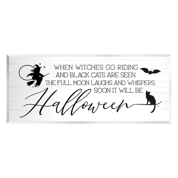 Stupell Industries Halloween Season Phrase Holiday Painting Unframed Art Print Wall Art, 17 x 7