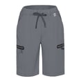 thumbnail image 5 of Mapamyumco Women's Hiking Cargo Shorts Ultra Stretch Quick Dry Lightweight for Camping Travel Golf with Zipper Pockets Gray M, 5 of 6