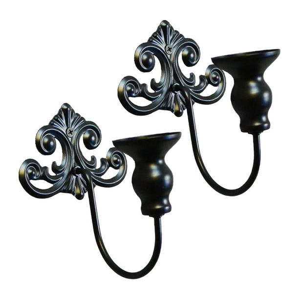 2 candelabros de pared para velas, candelabros colgantes, adornos Negro