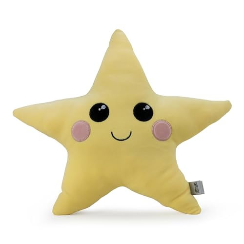 KINREX Star Plush Yellow Star-Shaped Stuffed Animal, Soft Plushie Toy for Babies, Space Themed Stuffies, Ideal for Star Lovers & Children's Space Toys, Birthday Gift for Kids, Measures 13.5" x 16.5"